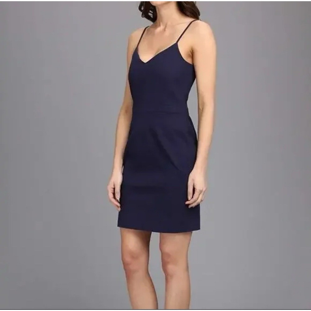 Likely Navy Blue V-Neck Strappy Brooklyn Mini Dress Sz 2
